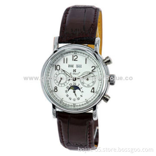Men's Contracted Watch with Genuine Leather Strap in Fashion Business Club